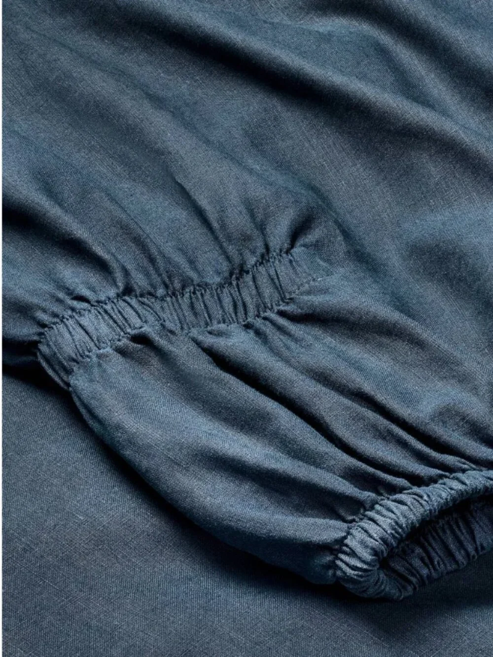 NWT King 100% Linen Sheet Set Dark Mineral Blue - Casaluna